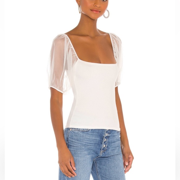Free people white puff lace sleep top size small - Picture 1 of 6